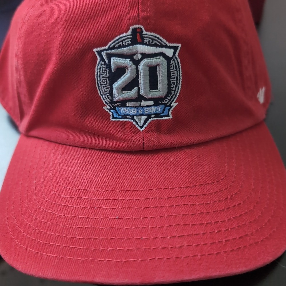 47 Brand 20th Anniversary 1999-2019 Red Adjustable Strapback Dad Hat OSFA